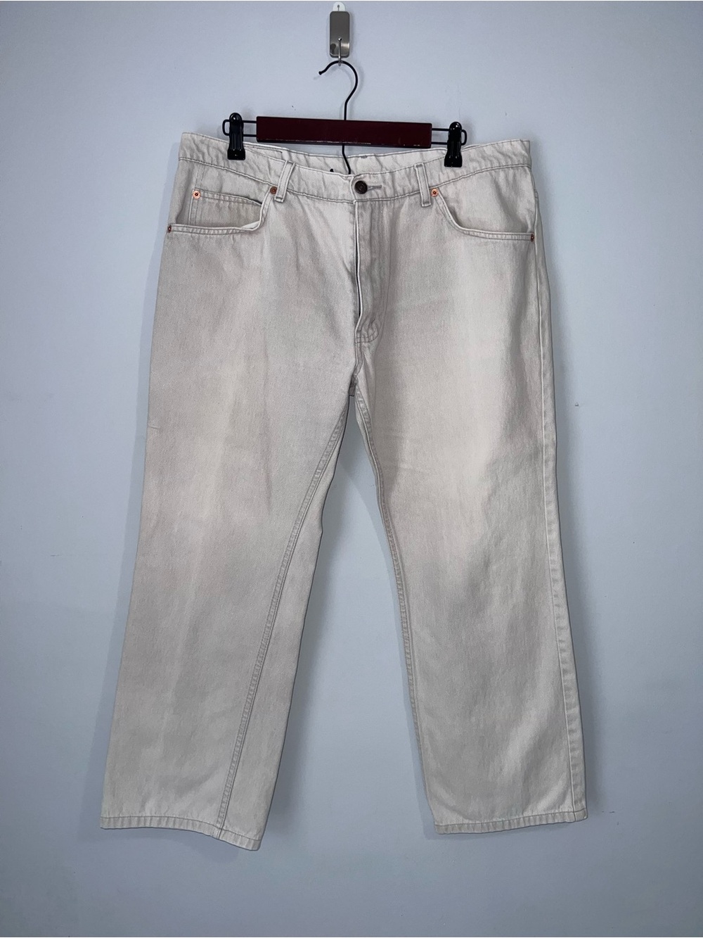 Levi's Straight Leg Jeans Beige Vintage Rigid Denim 38x32